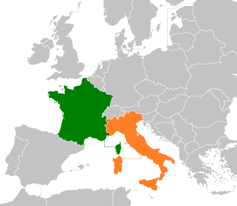 Mappa Italia Francia - Trasporti Consegne